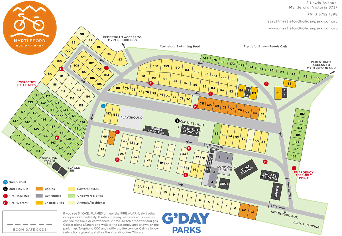 Myrtleford Holiday Park map